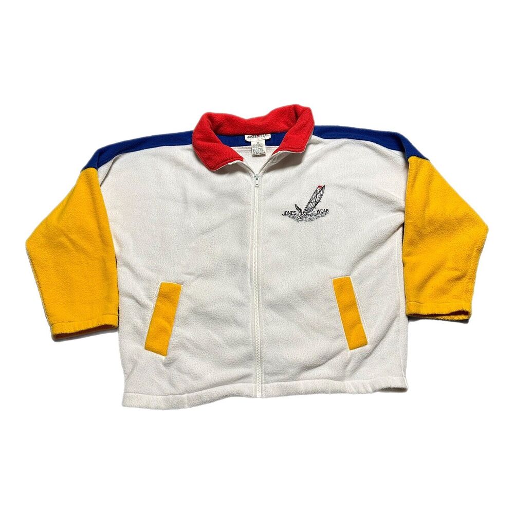 Vintage Jones Wear Jacket Women’s M‎ Colorblock Polyester Fleece 90s